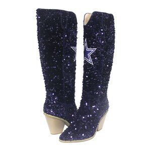 NWT NFL Licensed Dallas Cowboys Knee High Sequin Boot
